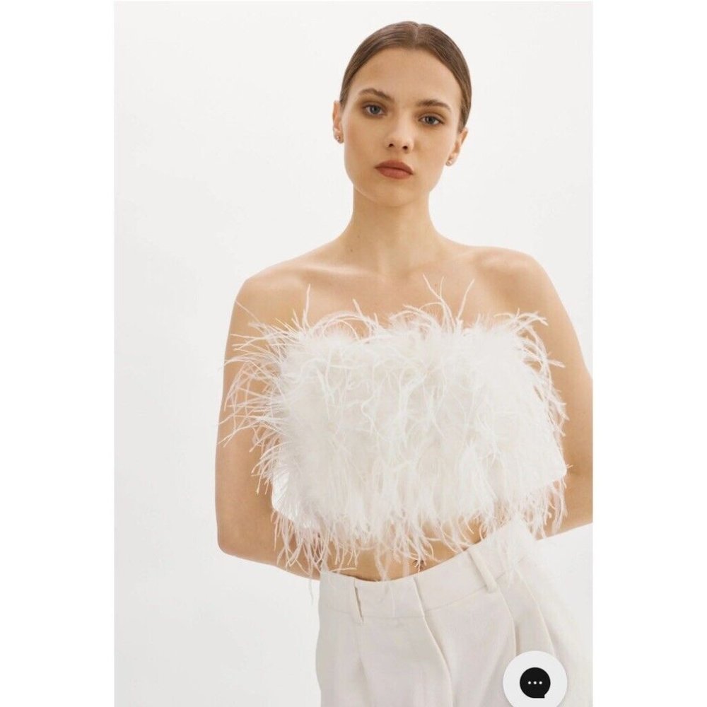 LAMARQUE Zaina Top White Feathers